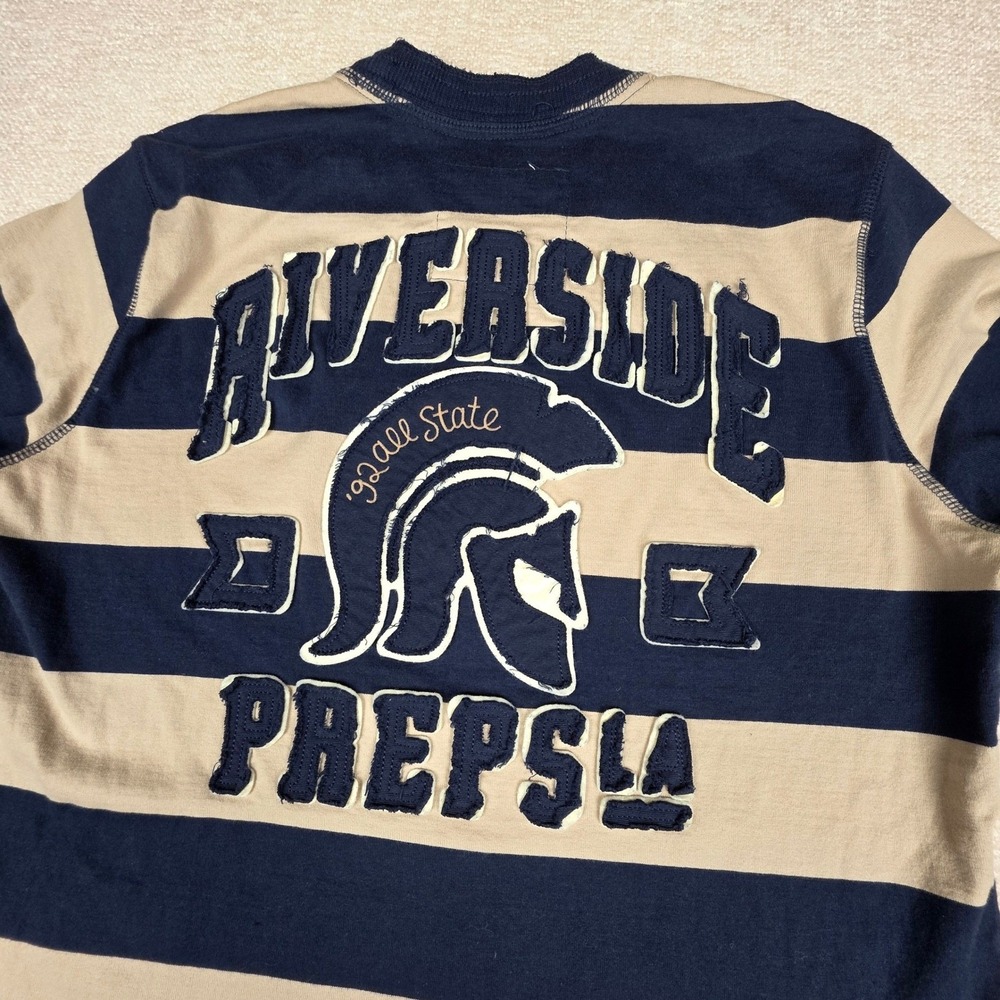 Timeout Los Angeles Mens Large Striped Long Sleeve Riverside Preps LA Graphic‎ T
